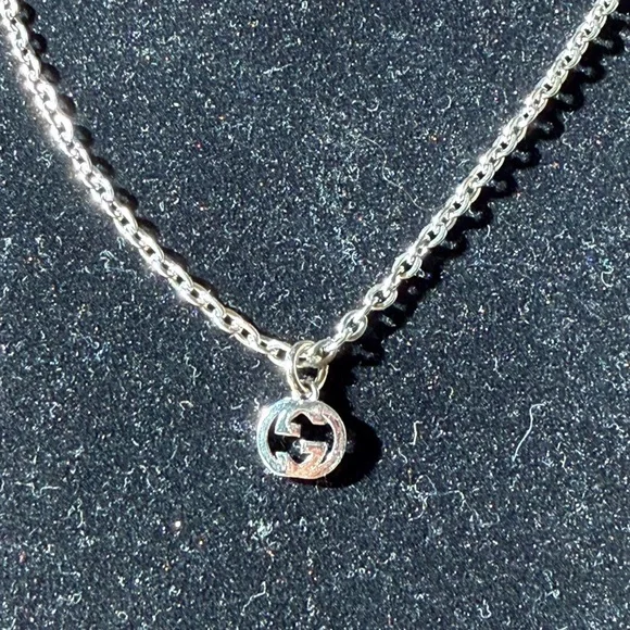 Gucci Silver Necklace with Iconic Pendant